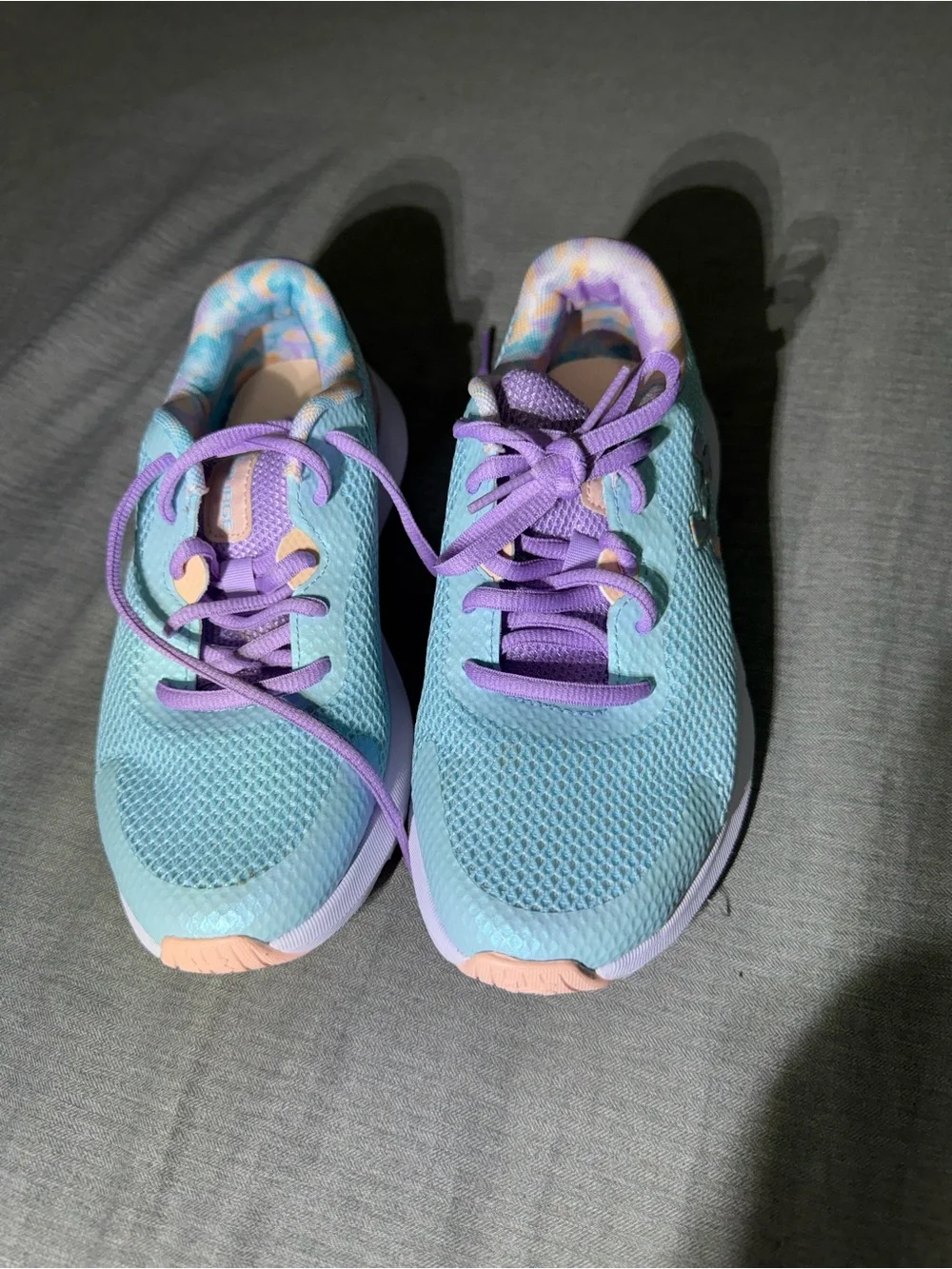 Under Armour Kids (Girl)Mesh Sneakers in Aqua, Lavender & Peach